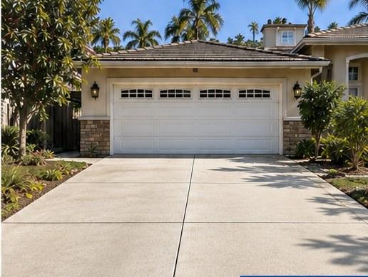 A freshly pressure-washed driveway in San Diego County